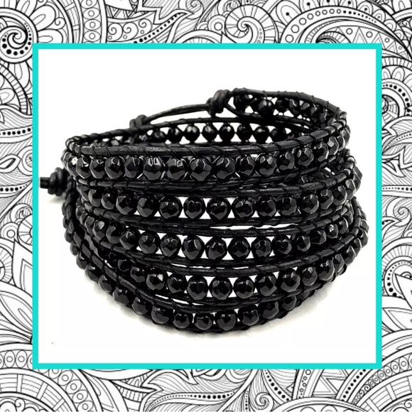 Unique Styles bracelet Jewelry - 🍒NEW BLACK KELITCH ONYX WRAP LAYERED BRACELET BOHO